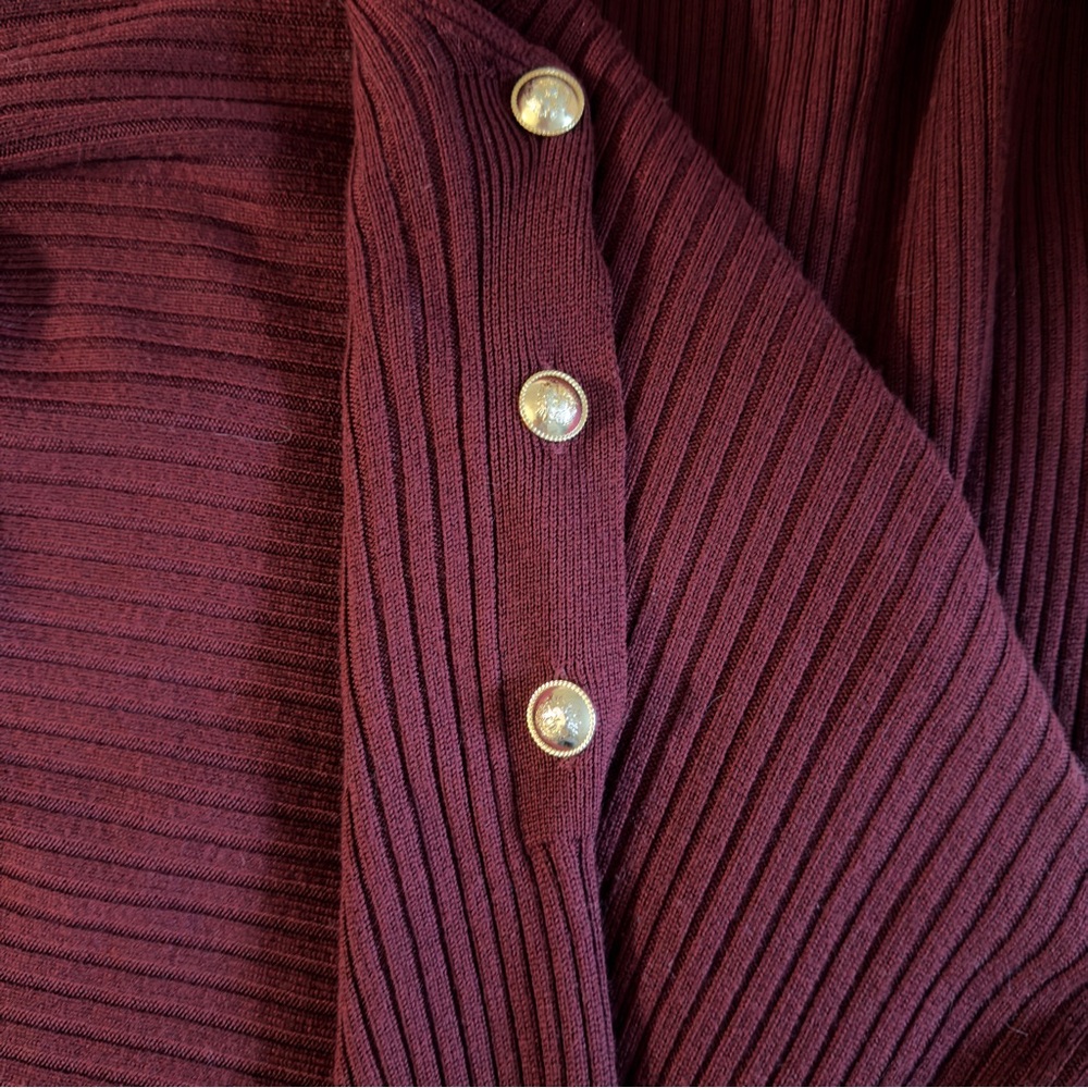 Ba&sh Elegant Burgundy Wool Knit Dress size S - Picture 3 of 8